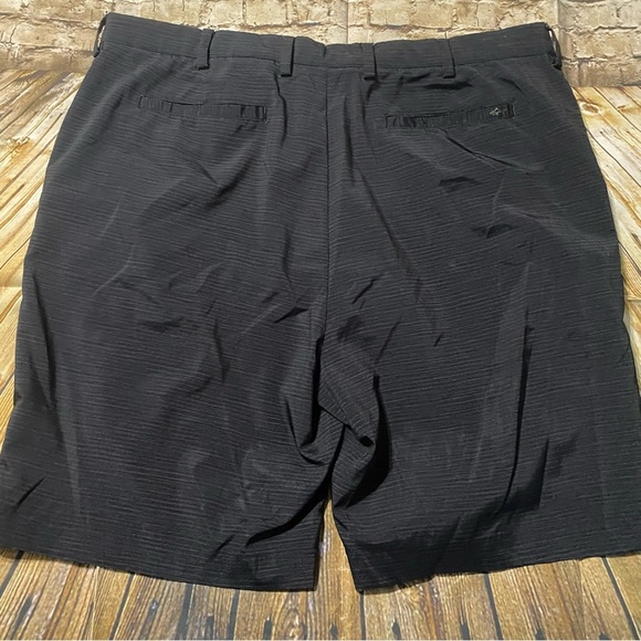 Greg Norman Black Striped Flat Front Golf Quick Dry Shorts - Picture 3 of 4